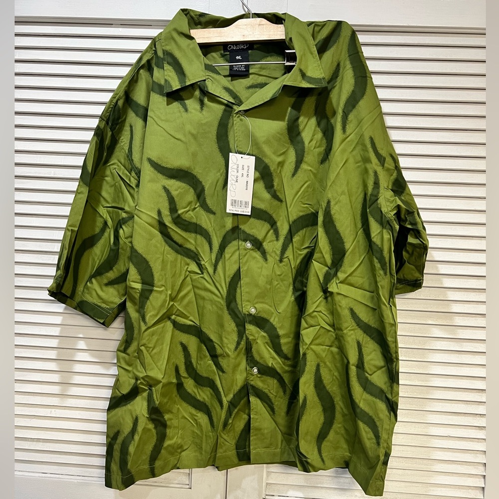 ONWARD 4XL FUNKY GREEN BUTTON UP